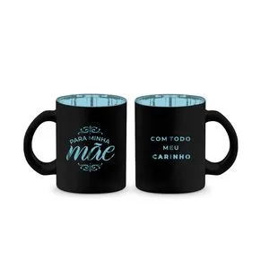 Caneca de Vidro Diamond Metalix Mãe Com Carinho 300ml 15151 - Brasfoot