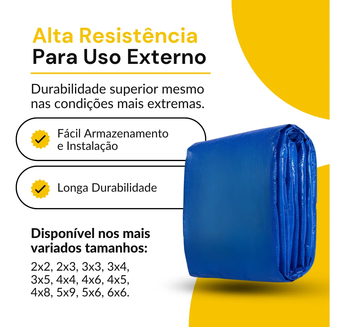 Lona 4x5 Mt Azul Plastica Impermeavel Festa Barraca Camping