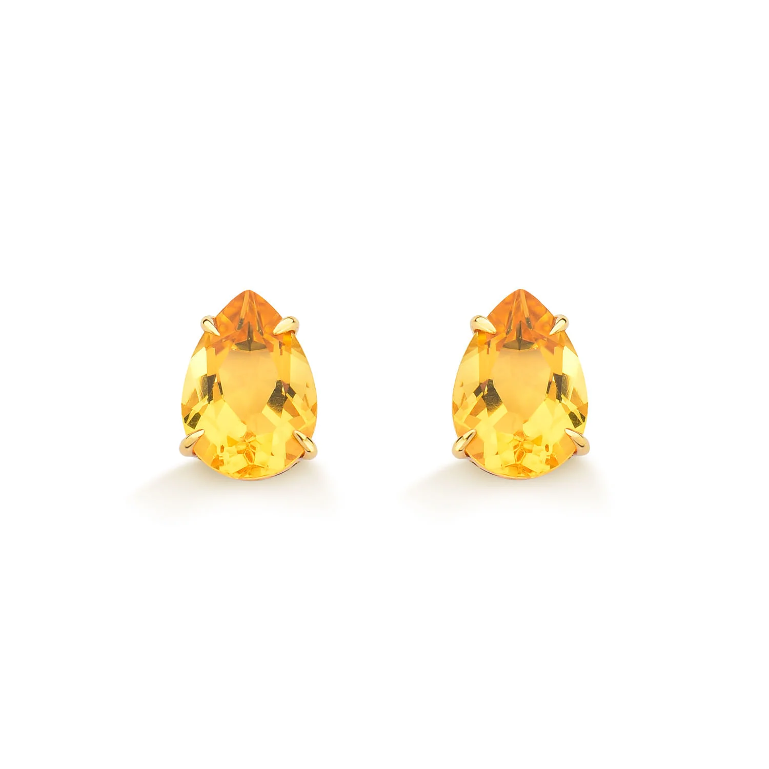 Brinco com Gota de Citrino em Ouro Amarelo 18k