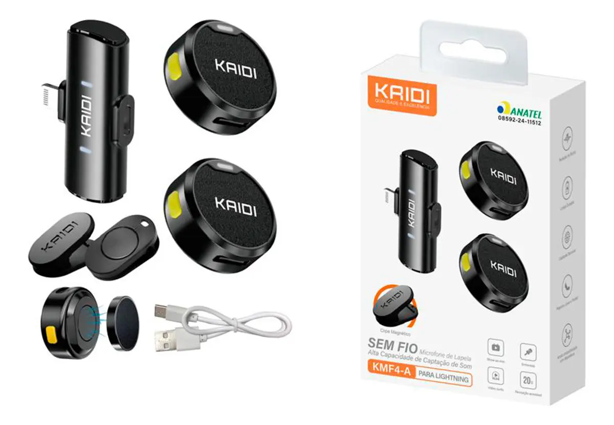 Microfone Sem Fio Lapela vvianova telecomunicações Imã Duplo Anti Ruído para Iphone 11 12 13 14