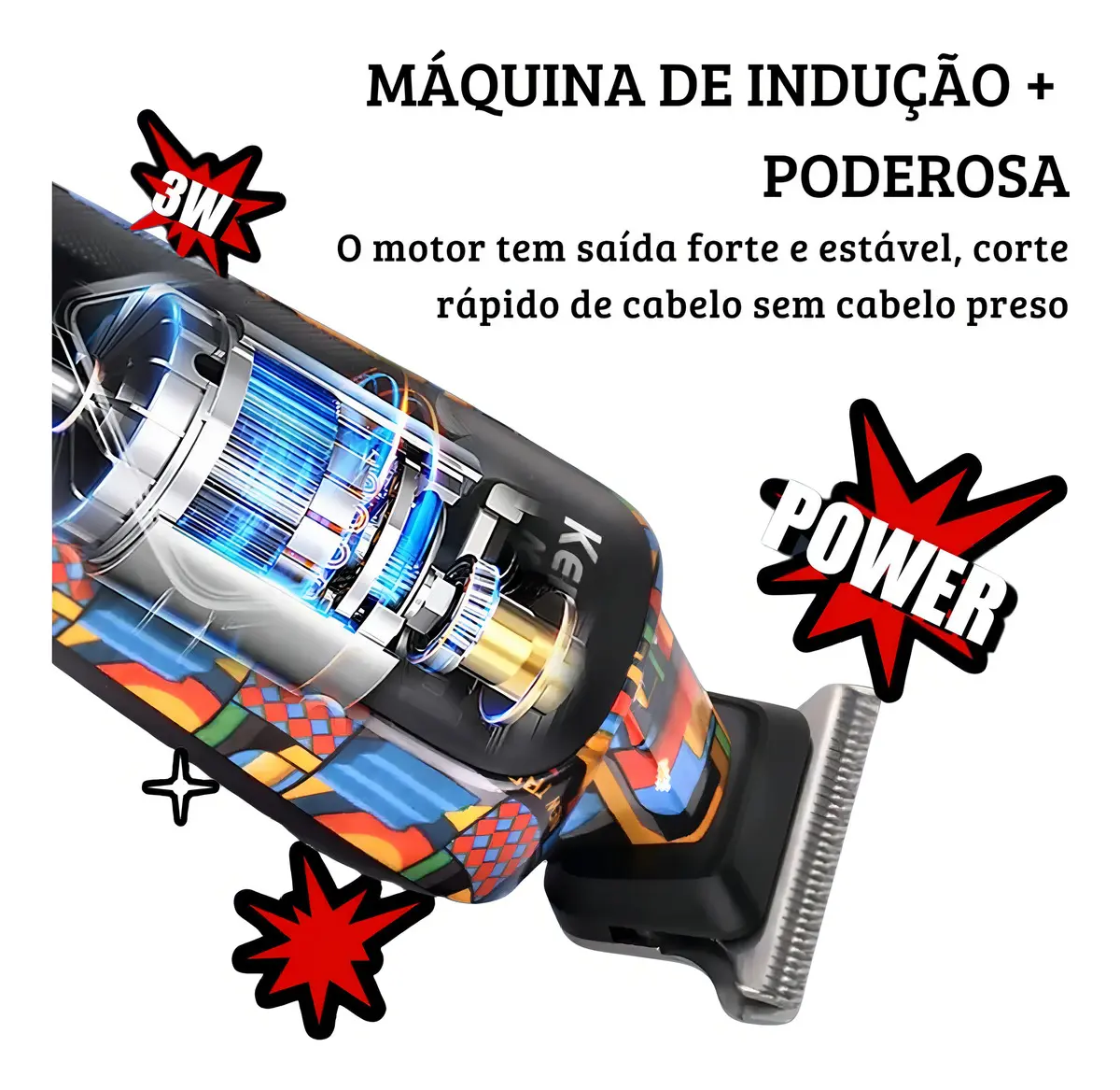 Maquina De Acabamento Profissional Kemei Km Max 5090