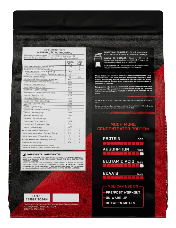Whey Protein Concentrado 1kg Chocolate Dark Lab