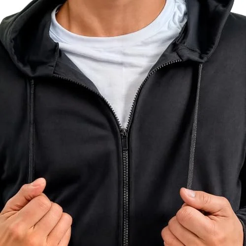 Moletom com Zíper Liso Sem Estampa Blusa de Frio Com Capuz Casaco Fechado Flanelado em Algodão Aberto Unissex Feminino Masculino Blusão