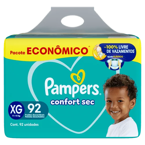 Fralda Pampers Confort Sec 92 unidades XG