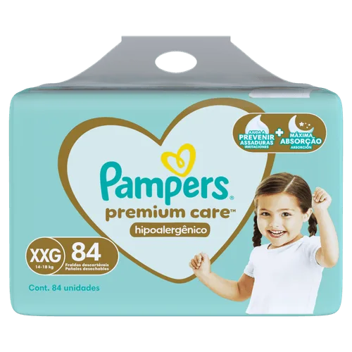 Fralda Pampers Premium Care XXG - 84 Unidades
