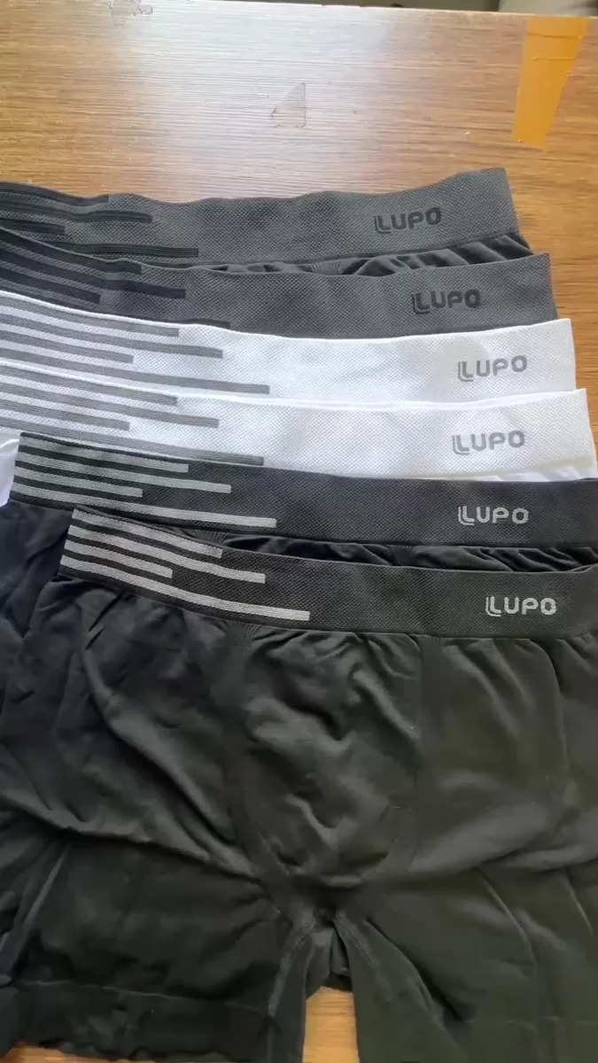 Kit 6 Cuecas Lupo Boxer Poliamida Sem Costura Box Masculina