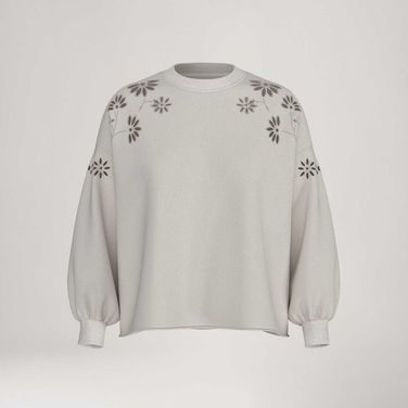 Moletom Levi's® Cut Crew Branco Manga Longa Cinza