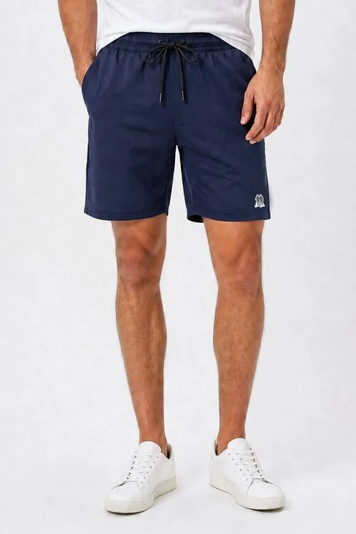 Short Masculino Linho Liso Polo Wear Azul Escuro