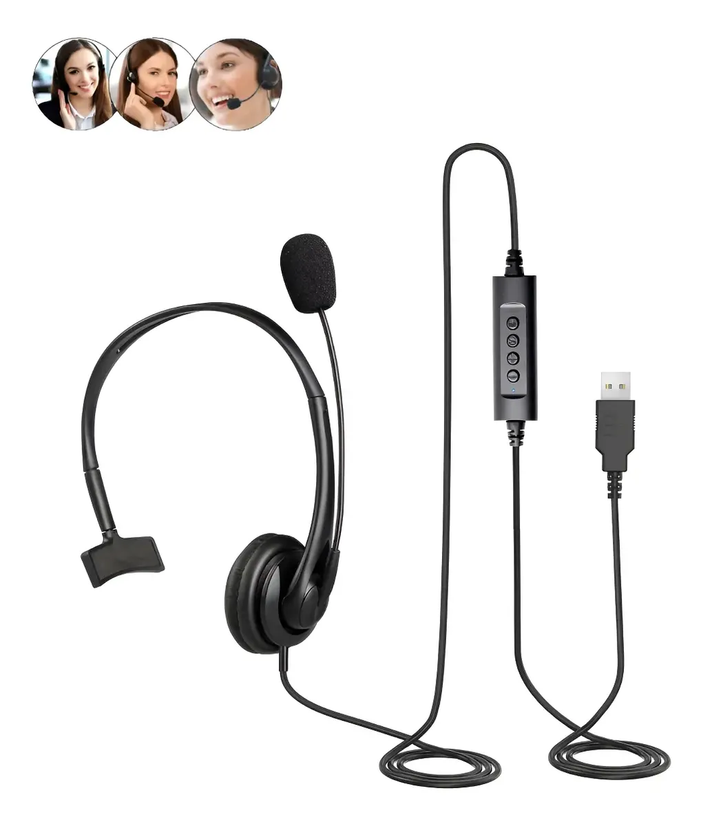 Fone De Ouvido Headset Callcenter Telemarketing Usb