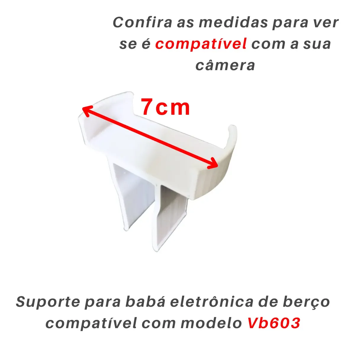 Suporte Babá Eletrônica Compatível Cãmera Vb603 Base 7 Cm