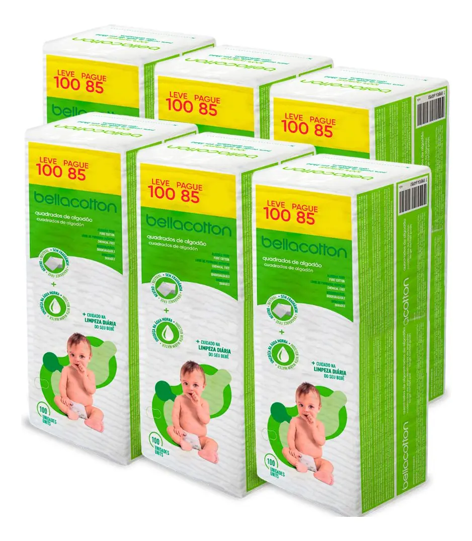 Algodao Quadrado Bellacotton Bebe Kit Com 06 Und Atacado