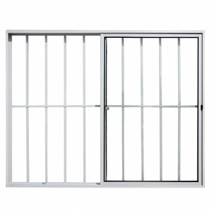 Vitrô 2 Folhas De Correr Aluminio Branco Com Grade 1,00x1,20