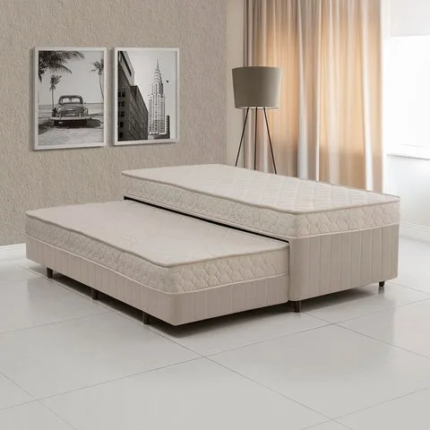 Cama Box Conjugada Solteiro com Auxiliar Colchões Sensor Yescasa