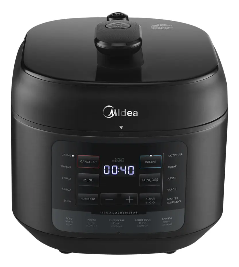 Panela De Pressão Elétrica 5l Nutripro Preta Midea Cor Preto 127v