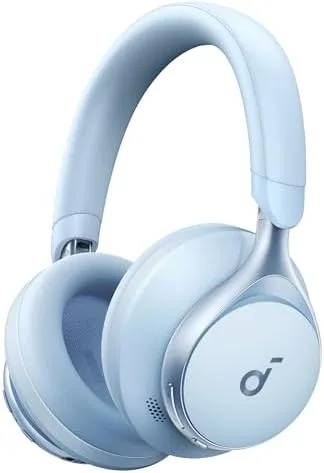 soundcore Space One da Anker, Fone de Ouvido Bluetooth 5.3 com ANC adaptivo, Headphone Gamer, Over-Ear, 60h de Bateria, Áudio Hi-Res LDAC, Controle via App, Chamadas Claras, Ajuste Confortável, Azul