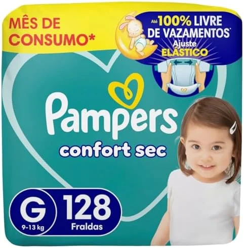 Fralda Pampers Confort Sec Tamanho G 128 Unidades