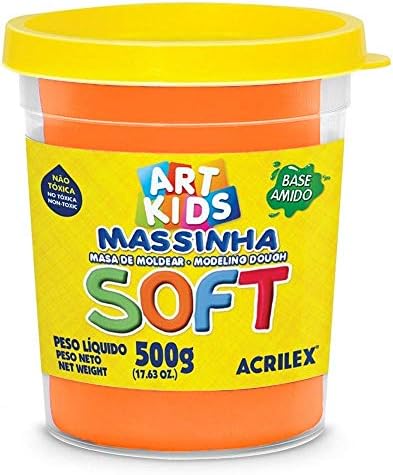 Acrilex Soft Massa de Modelar, Laranja, 500 g