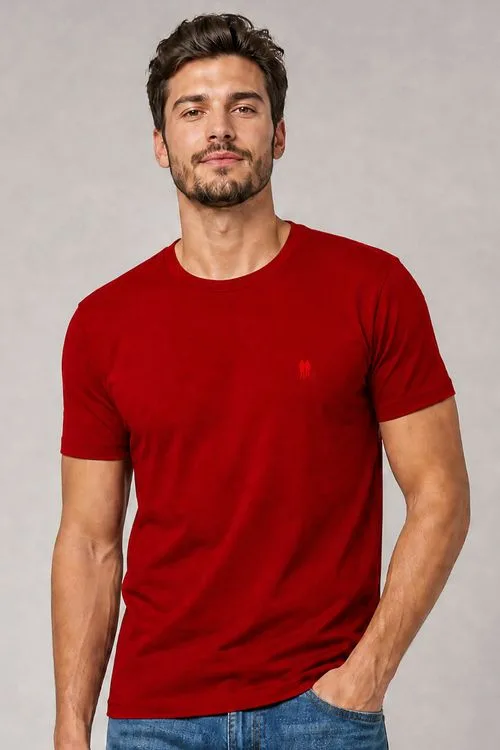 Camiseta Masculina Premium Algodão Polo Wear Vermelho
