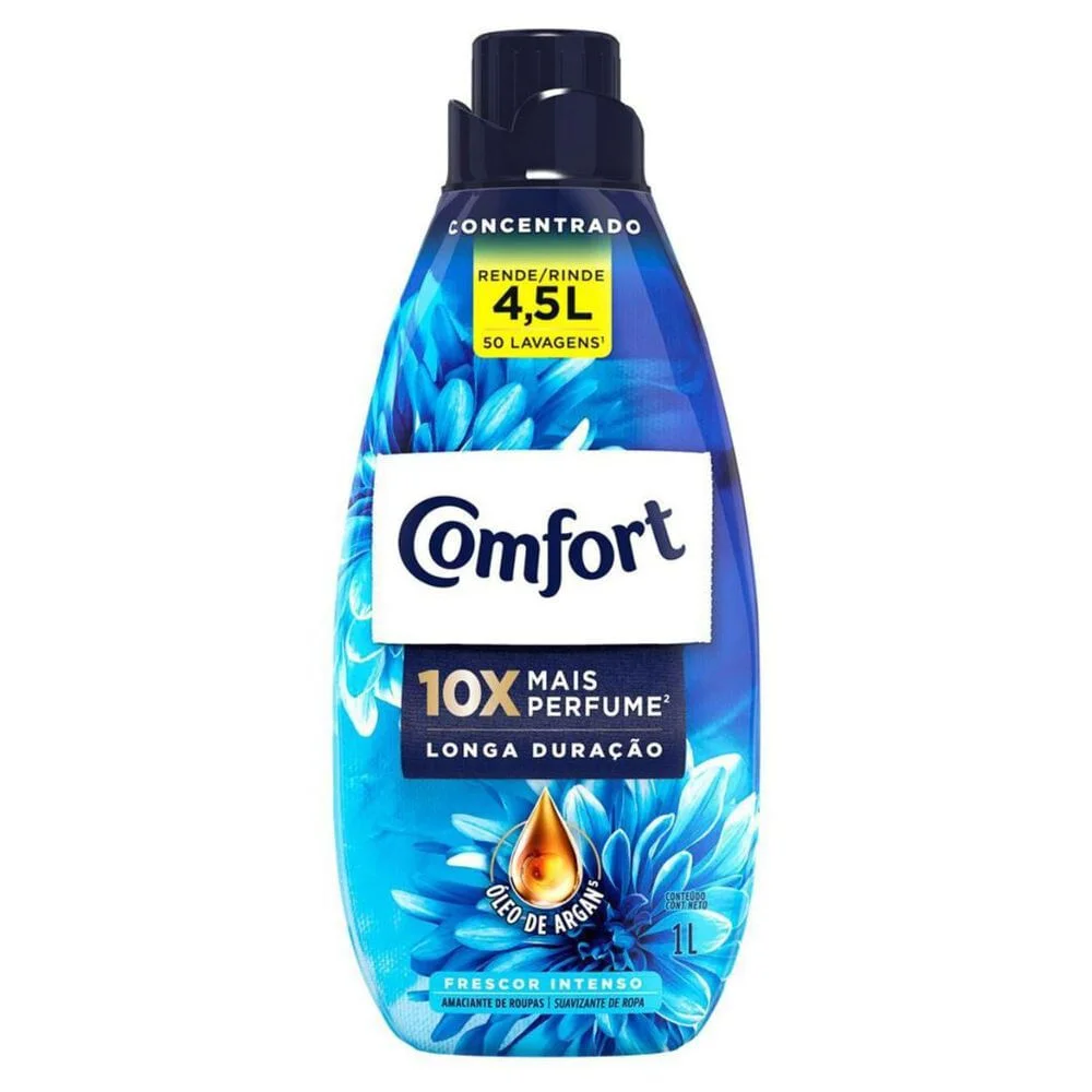 Amaciante Concentrado Comfort Líquido Frescor Intenso 1L