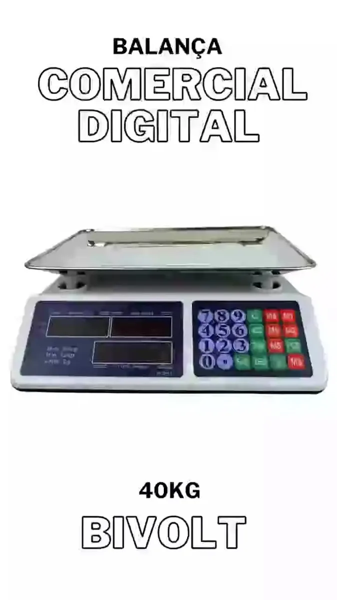 Balança Comercial Digital 40kg Bateria Bivolt Profissional