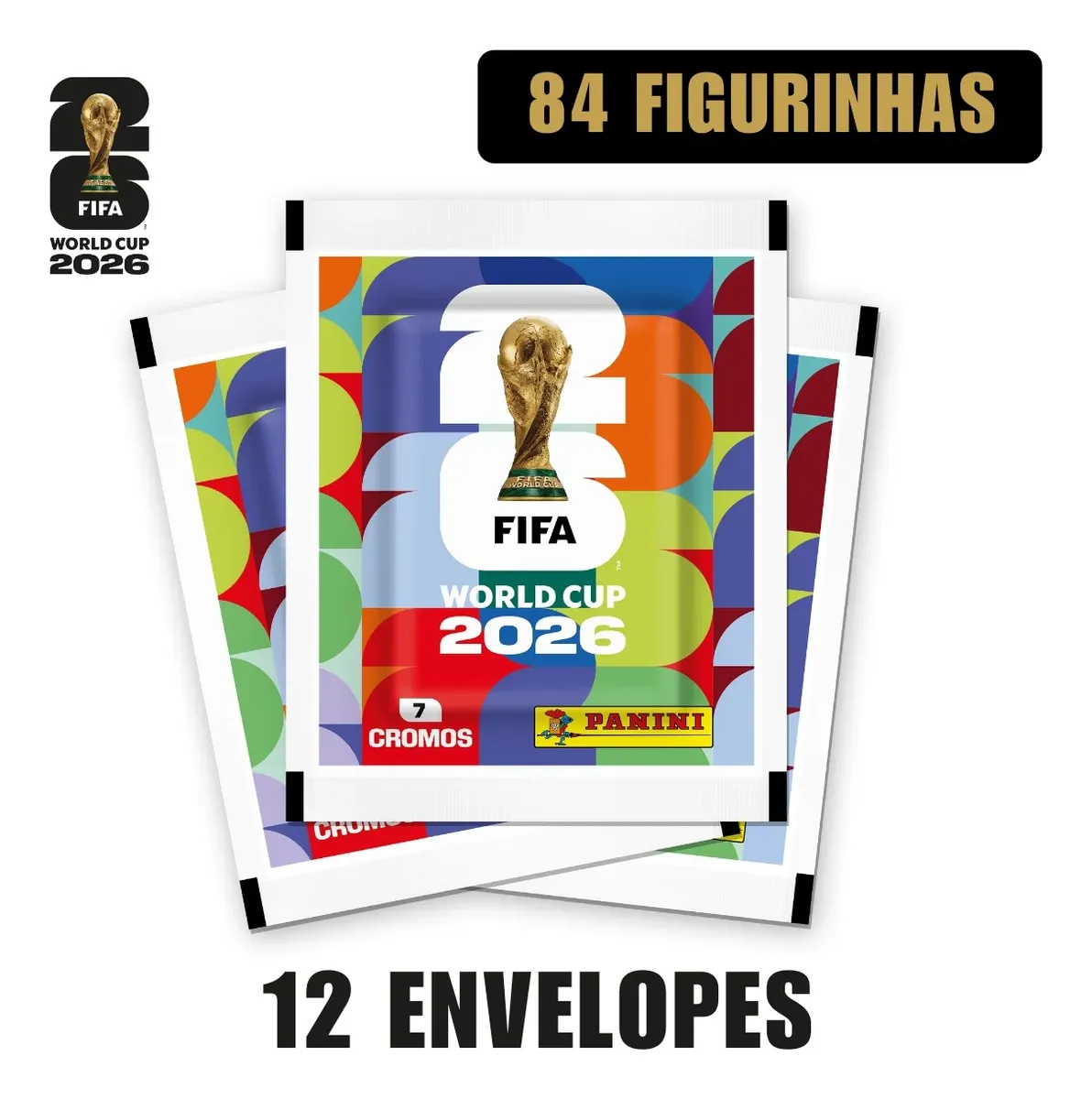 Kit 84 Figurinhas Do Álbum Copa Do Mundo 2026- 12 Pacotes