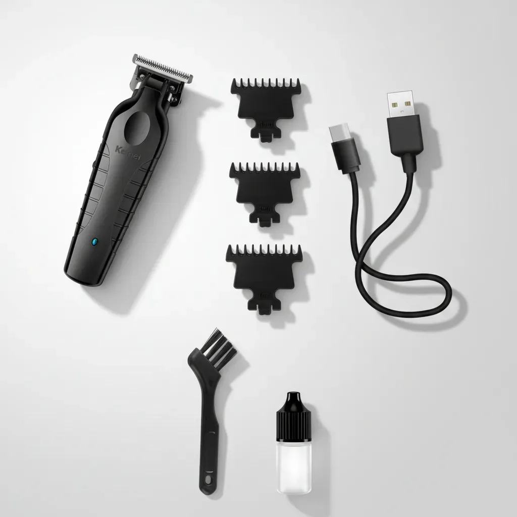 Kit Kemei Máquina de Corte KM-2299 e Acabamento KM-1102 Bivolt