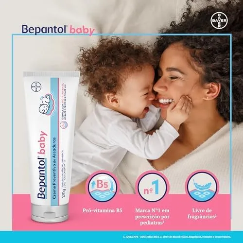 Bepantol Baby Pomada Assadura Bebe, Creme Preventivo de Assaduras, Hipoalergênica, 120g