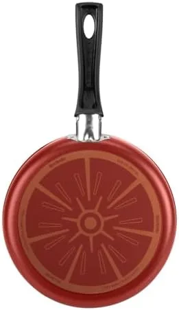 Frigideira Rochedo Facilita Vermelho 24cm com Antiaderente Resist - Limpa Fácil e Dura Mais, reforçado com partículas minerais, Thermo-Sinal e Cabos Reforçados