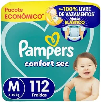 Fralda Pampers Confort Sec Tamanho M 112 Fraldas Descartáveis