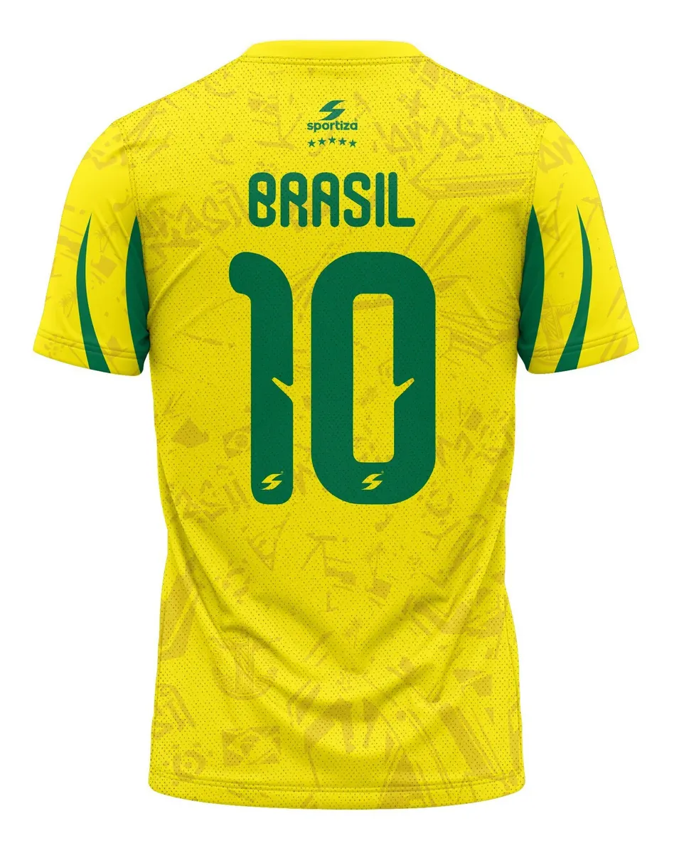 Camisa Brasil Numero 10 Torcedor Masculina Adulto Futebol Copa26 Amarela G