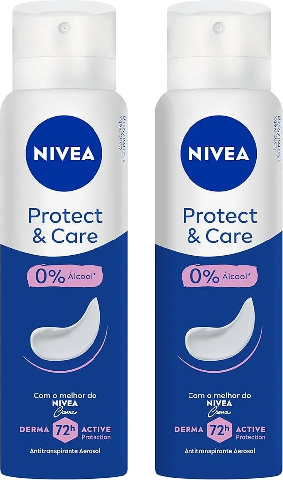Kit Desodorante Aerossol NIVEA Protect & Care 150ML - 2 Unidades, Nivea, pacote de 2