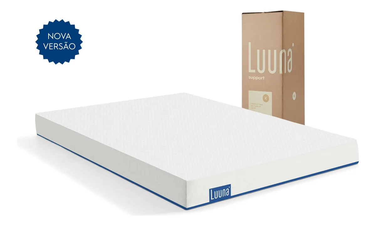 Colchão Casal Luuna Support, Espuma Firme, 10 Anos De Garantia, 18cm, Ortopédico Com Suporte À Coluna Branco