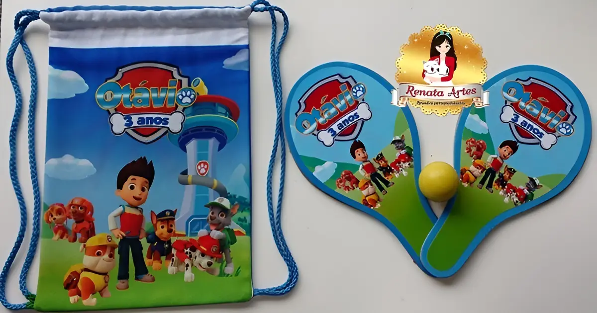 Lembrancinha Patrulha Canina / Mochila Ping Pong - 25kits