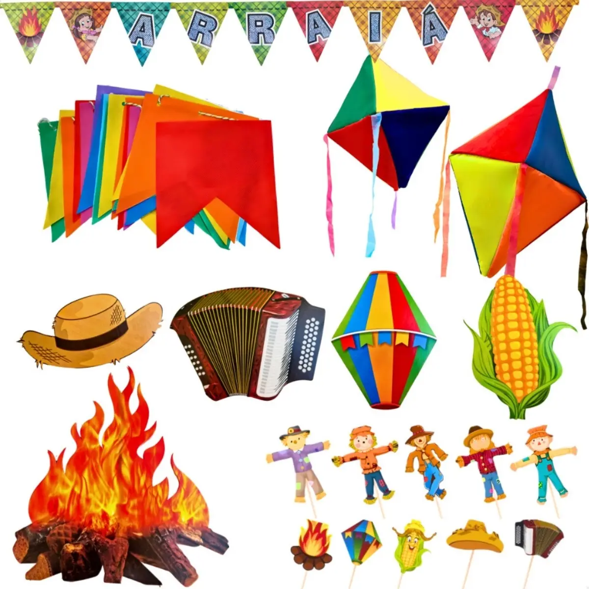 Super Kit Decoração Completa Festa Junina São João Arraial