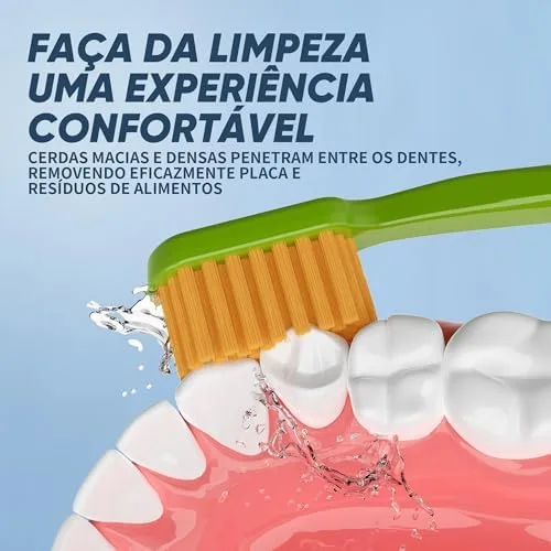 OralGos Escova de Dentes Premium Kit 6 unidades, Cerdas Ultra Macias, com Protetor de Cerdas, Design Colorido, Suave para Gengivas, Ideal para Presente e Uso Diário, Portátil Embalagem Luxo em Tubo
