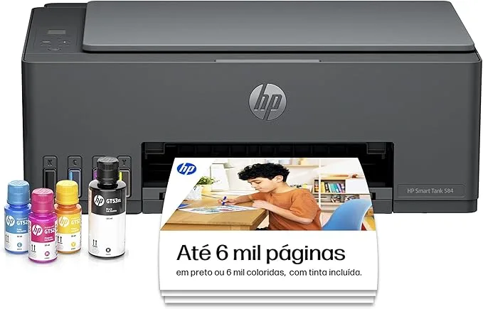 Multifuncional HP Smart Tank 584 (Wi-Fi/USB/Bluetooth/Bivolt) Preta