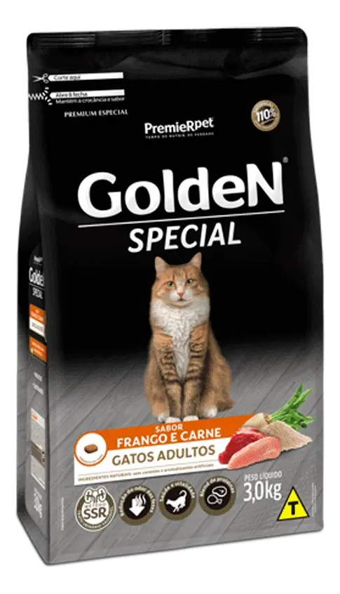 Golden Special Gatos Adultos Sabor Frango E Carne 3 Kg