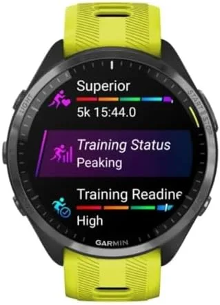 Garmin Relógio Forerunner 965 Amarelo 47mm com Monitor Cardíaco de Pulso e GPS