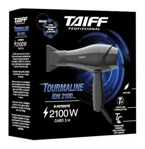 Secador Taiff Tourmaline Íon 2100w Alta Performance Preto 127v