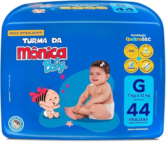Fralda Turma da Mônica Baby Mega G 44 Unidades