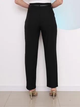 DOMI MODAS Calça Social Feminina Alfaiataria Gabardine Wide Leg Cigarette Lançamento G177