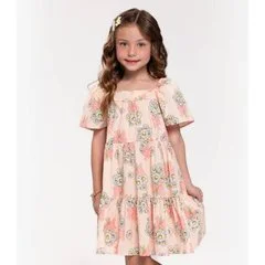 Vestido Infantil Estampado Trick Nick Rosa