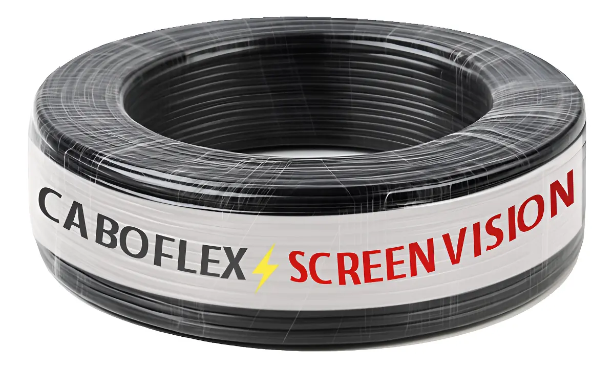 Fio 10mm Cabo Flexível Rolo Com 100 Metros Elétrico 750v Cor Preto Marca Screen Vision