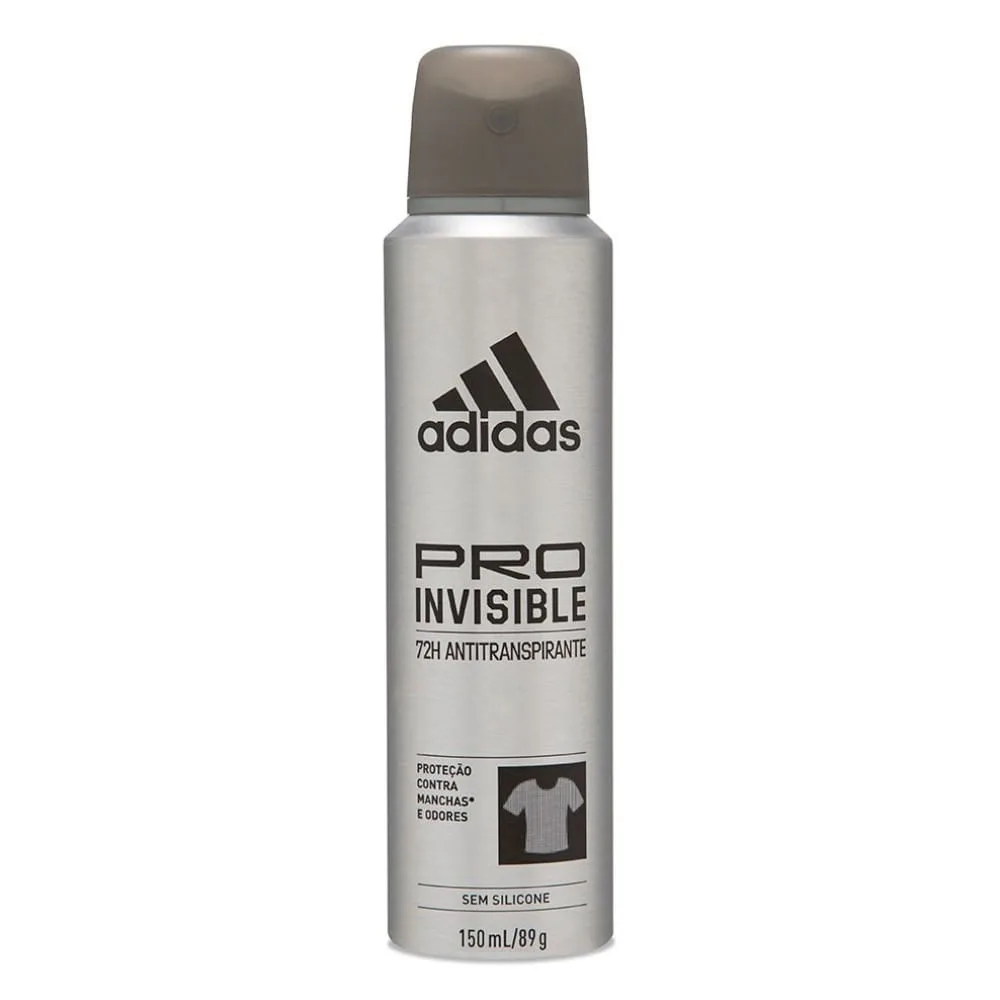 Desodorante Aerossol Antitranspirante Adidas Masculino Pro Invisible 150ml
