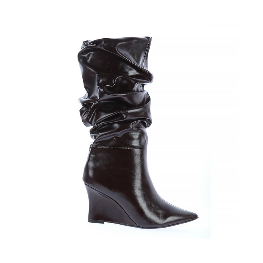 Caterina - Bota Feminina Slouchy Cano Alto Marrom
