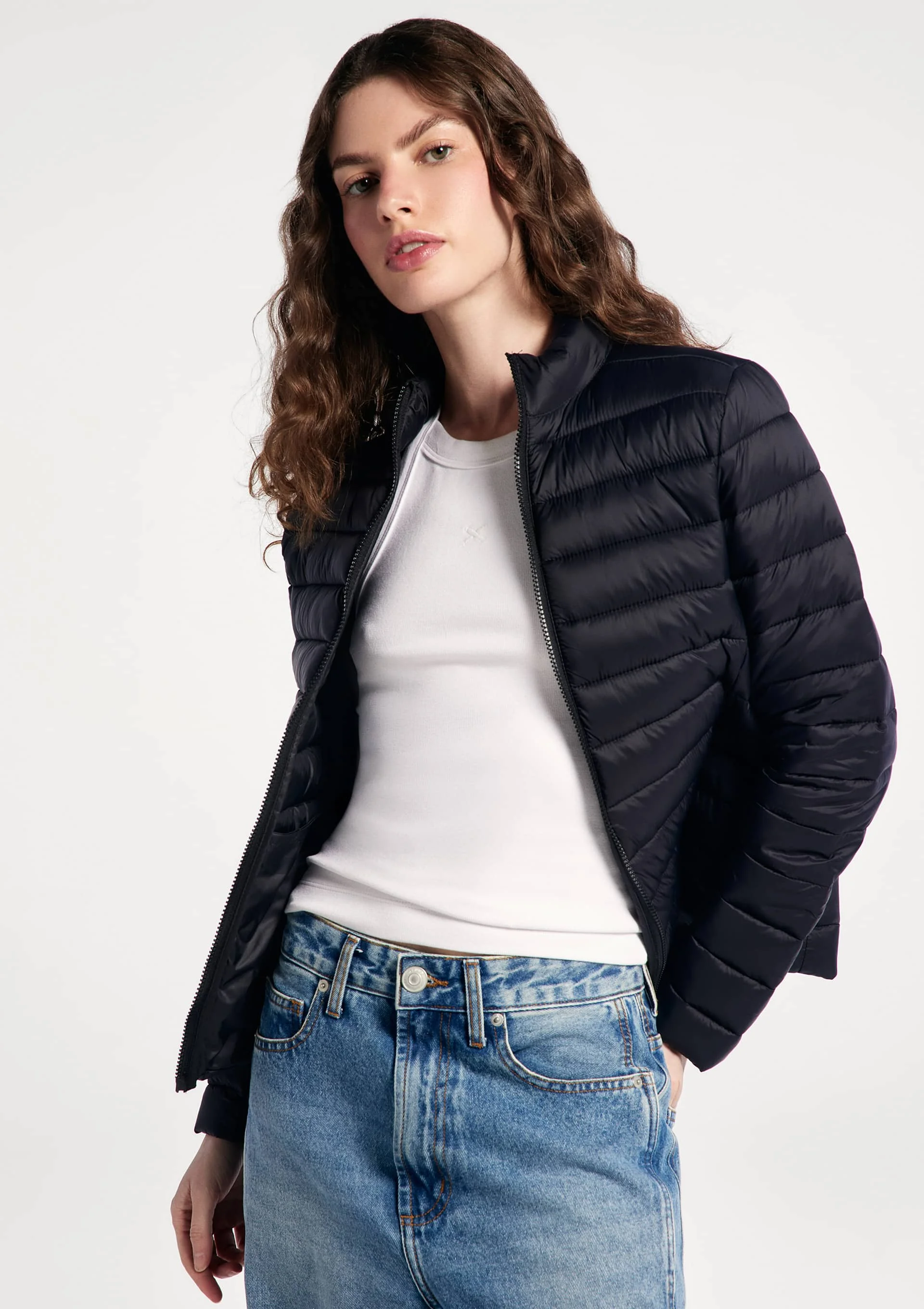 Jaqueta Básica Feminina Puffer Matelassê - Preto