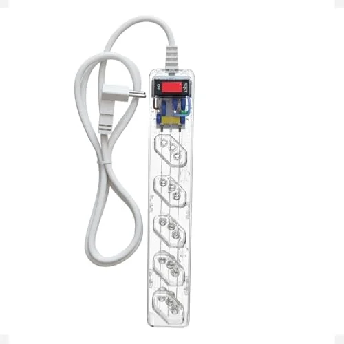 Filtro de Linha CLAMPER iCLAMPER Energia 5, 5 Tomadas, Proteção Contra Surtos Elétricos, 10A, Bivolt, Cabo 1m, Transparente