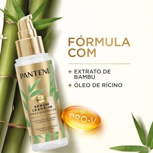 Pantene Sérum Leave-in Bambu Força e Nutrição, Controle de Frizz por até 72 horas, Não pesa no cabelo, 95ml
