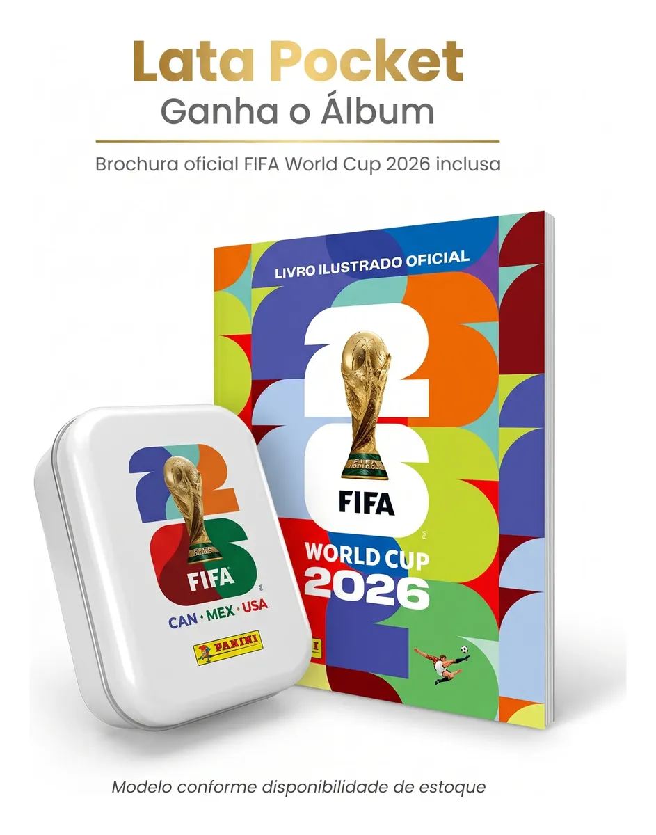 Kit Álbum Copa Do Mundo Fifa 2026 Panini Brinde Lata Pocket
