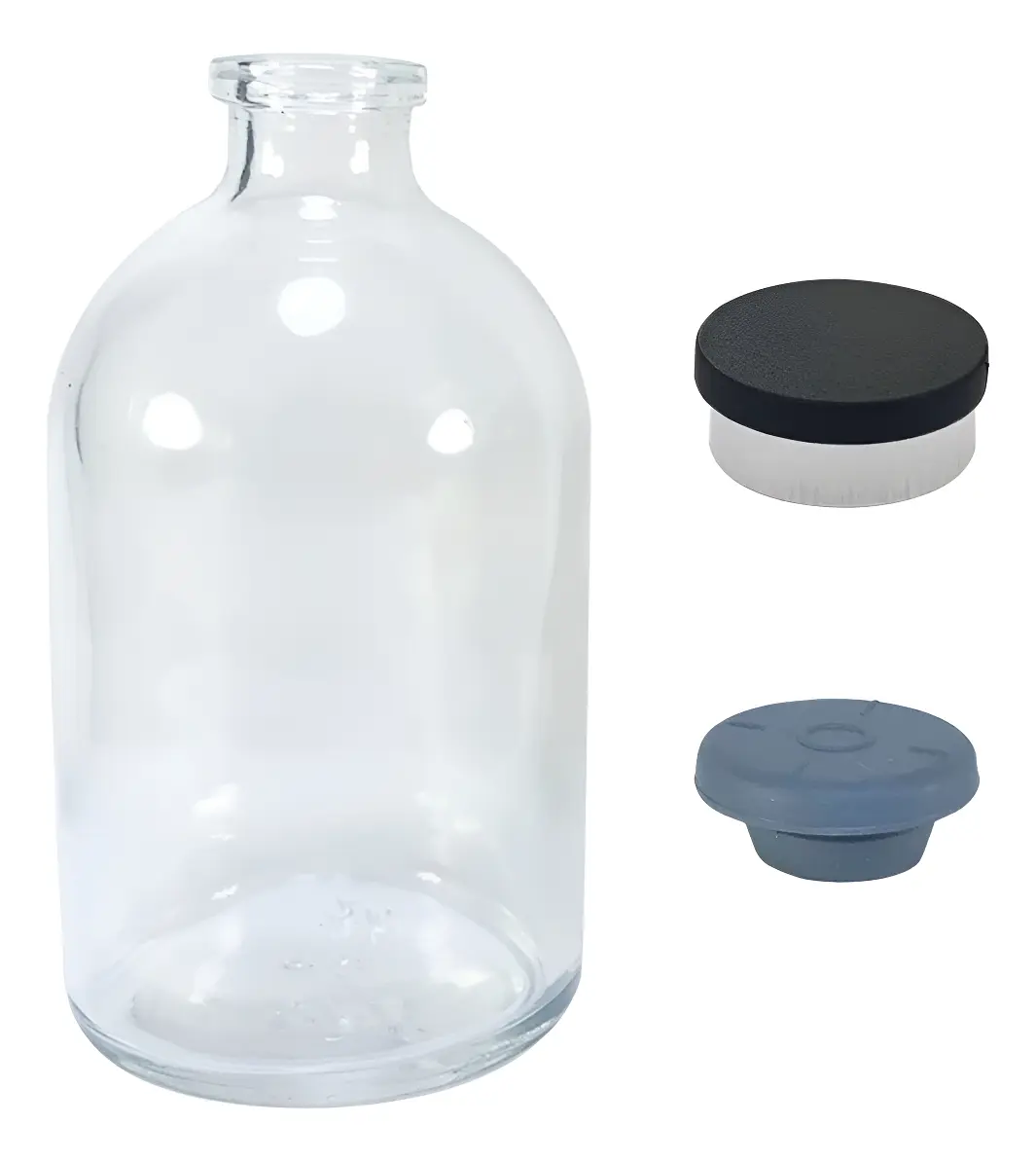 Frasco Penicilina 100ml C/ Borracha E Selo Flip Off (20unid)